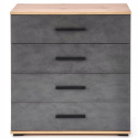 Halmar komoda LIMA KM-3 dąb wotan/popielaty MDF laminat obrzeża ABS 77x40, 4 szuflady Halmar komoda LIMA KM-3 dąb wotan/popielaty MDF laminat obrzeża ABS 77x40, 4 szuflady