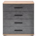 Halmar komoda LIMA KM-3 dąb wotan/popielaty MDF laminat obrzeża ABS 77x40, 4 szuflady Halmar komoda LIMA KM-3 dąb wotan/popielaty MDF laminat obrzeża ABS 77x40, 4 szuflady