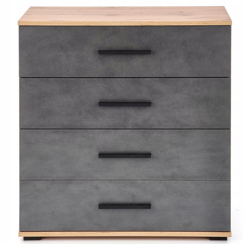 Halmar komoda LIMA KM-3 dąb wotan/popielaty MDF laminat obrzeża ABS 77x40, 4 szuflady Halmar komoda LIMA KM-3 dąb wotan/popielaty MDF laminat obrzeża ABS 77x40, 4 szuflady