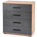 Halmar komoda LIMA KM-3 dąb wotan/popielaty MDF laminat obrzeża ABS 77x40, 4 szuflady Halmar komoda LIMA KM-3 dąb wotan/popielaty MDF laminat obrzeża ABS 77x40, 4 szuflady