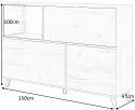 Halmar komoda NEST KM-1 dąb lefkas/ czarny, płyta okleinowana szkło 150x40 Halmar komoda NEST KM-1 dąb lefkas/ czarny, płyta okleinowana szkło 150x40