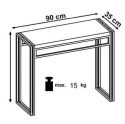 Halmar konsolka BOLIVAR KN1 MDF fornir dąb złoty / czarny stal 90x35