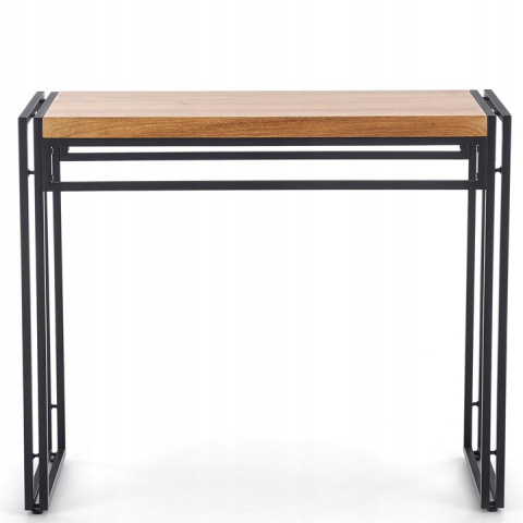 Halmar konsolka BOLIVAR KN1 MDF fornir dąb złoty / czarny stal 90x35 Halmar konsolka BOLIVAR KN1 MDF fornir dąb złoty / czarny stal 90x35