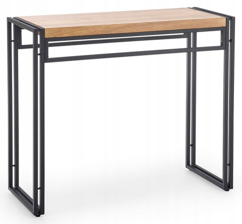 Halmar konsolka BOLIVAR KN1 MDF fornir dąb złoty / czarny stal 90x35 Halmar konsolka BOLIVAR KN1 MDF fornir dąb złoty / czarny stal 90x35