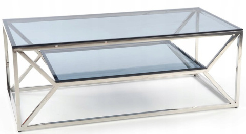 Halmar ława AURORA szkło dymiony, stal chromowana 120x60 Halmar ława AURORA szkło dymiony, stal chromowana 120x60