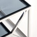 Halmar ława AURORA szkło dymiony, stal chromowana 120x60 Halmar ława AURORA szkło dymiony, stal chromowana 120x60