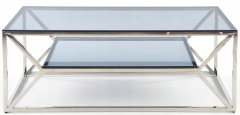 Halmar ława AURORA szkło dymiony, stal chromowana 120x60 Halmar ława AURORA szkło dymiony, stal chromowana 120x60