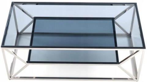 Halmar ława AURORA szkło dymiony, stal chromowana 120x60 Halmar ława AURORA szkło dymiony, stal chromowana 120x60