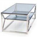 Halmar ława AURORA szkło dymiony, stal chromowana 120x60 Halmar ława AURORA szkło dymiony, stal chromowana 120x60