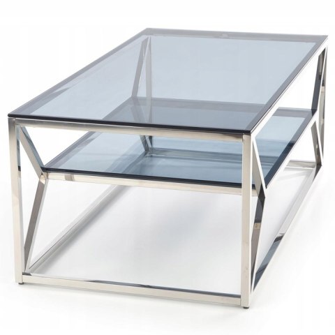 Halmar ława AURORA szkło dymiony, stal chromowana 120x60 Halmar ława AURORA szkło dymiony, stal chromowana 120x60
