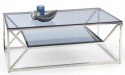 Halmar ława AURORA szkło dymiony, stal chromowana 120x60 Halmar ława AURORA szkło dymiony, stal chromowana 120x60