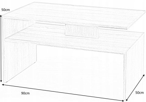 Halmar ława SIGMA kolor dąb wotan/czarny, płyta meblowa okleinowana 90x50 Halmar ława SIGMA kolor dąb wotan/czarny, płyta meblowa okleinowana 90x50