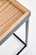 Halmar ława YAVA MDF okleina dąb naturalny / stal malowana proszkowo czarny 42x42 Halmar ława YAVA MDF okleina dąb naturalny / stal malowana proszkowo czarny 42x42