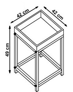 Halmar ława YAVA MDF okleina dąb naturalny / stal malowana proszkowo czarny 42x42 Halmar ława YAVA MDF okleina dąb naturalny / stal malowana proszkowo czarny 42x42