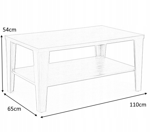 Halmar ława z półką MANTA kolor dąb sonoma-MDF laminowany 110x65 Halmar ława z półką MANTA kolor dąb sonoma-MDF laminowany 110x65