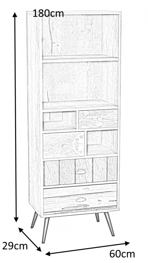 Halmar regał MEZO REG1 wielobarwny, MDF laminat, stal malowana 60x29 Halmar regał MEZO REG1 wielobarwny, MDF laminat, stal malowana 60x29