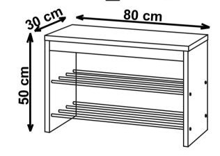 ŁAWKA STOJAK NA BUTY SZAFKA ST7 Halmar DĄB SONOMA MDF laminat stal chromowana 80x30 ŁAWKA STOJAK NA BUTY SZAFKA ST7 Halmar DĄB SONOMA MDF laminat stal chromowana 80x30
