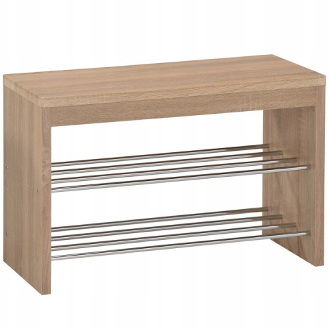 ŁAWKA STOJAK NA BUTY SZAFKA ST7 Halmar DĄB SONOMA MDF laminat stal chromowana 80x30 ŁAWKA STOJAK NA BUTY SZAFKA ST7 Halmar DĄB SONOMA MDF laminat stal chromowana 80x30