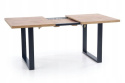 STÓŁ ROZKŁADANY VENOM 135-185 x 85 cm Halmar BLAT DĄB WOTAN laminat OBRZEŻA ABS nogi stal malowana CZARNE STÓŁ ROZKŁADANY VENOM 135-185 x 85 cm Halmar BLAT DĄB WOTAN laminat OBRZEŻA ABS nogi stal malowana CZARNE