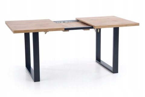 STÓŁ ROZKŁADANY VENOM 135-185 x 85 cm Halmar BLAT DĄB WOTAN laminat OBRZEŻA ABS nogi stal malowana CZARNE STÓŁ ROZKŁADANY VENOM 135-185 x 85 cm Halmar BLAT DĄB WOTAN laminat OBRZEŻA ABS nogi stal malowana CZARNE