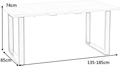 STÓŁ ROZKŁADANY VENOM 135-185 x 85 cm Halmar BLAT DĄB WOTAN laminat OBRZEŻA ABS nogi stal malowana CZARNE STÓŁ ROZKŁADANY VENOM 135-185 x 85 cm Halmar BLAT DĄB WOTAN laminat OBRZEŻA ABS nogi stal malowana CZARNE