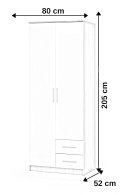 SZAFA DWUDRZWIOWA Z SZUFLADAMI LIMA S-2 Halmar BIAŁA POŁYSK MDF laminat obrzeża ABS PÓŁKI DRĄŻEK SZAFA DWUDRZWIOWA Z SZUFLADAMI LIMA S-2 Halmar BIAŁA POŁYSK MDF laminat obrzeża ABS PÓŁKI DRĄŻEK