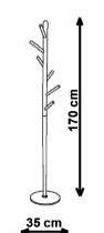 Halmar wieszak podłogowy stojący W53 stal malowana proszkowo biały / buk lite drewno na ubrania