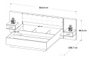 Meble Forte BELLEVUE BLQL181B-N09 Łóżko z szafkami nocnymi Dąb Szlachetny/Dąb Czarny