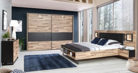 Meble Forte JAKOBINA RCQS92411-C795 Szafa ubraniowa Dąb klepkowy /Dąb czarny Meble Forte JAKOBINA RCQS92411-C795 Szafa ubraniowa Dąb klepkowy /Dąb czarny