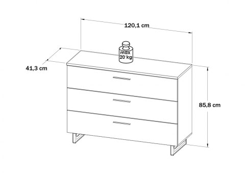 Meble Forte JAKOBINA SRBK211-C794 Komoda Dąb klepkowy /Dąb czarny Meble Forte JAKOBINA SRBK211-C794 Komoda Dąb klepkowy /Dąb czarny