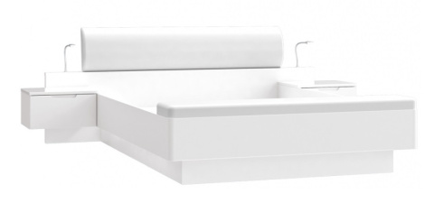 Meble Forte STARLET WHITE STWL163-V29 Łóżko z szafkami nocnymi Biały Meble Forte STARLET WHITE STWL163-V29 Łóżko z szafkami nocnymi Biały