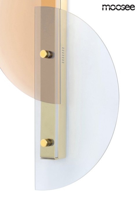 Moosee MOOSEE kinkiet LED VITRAL - błękitne i miedziane szklane półkola na metalowej złotej podstawie Moosee MOOSEE kinkiet LED VITRAL - błękitne i miedziane szklane półkola na metalowej złotej podstawie