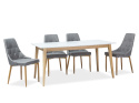 SIGNAL STÓŁ CESAR MDF LAMINAT BIAŁY/DĄB LITE DREWNO 160(205)x80 SIGNAL STÓŁ CESAR MDF LAMINAT BIAŁY/DĄB LITE DREWNO 160(205)x80