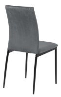ACTONA Krzesło Demina dark grey - szare krzesło do biura, hotelu, jadalni - stelaż czarny metalowy