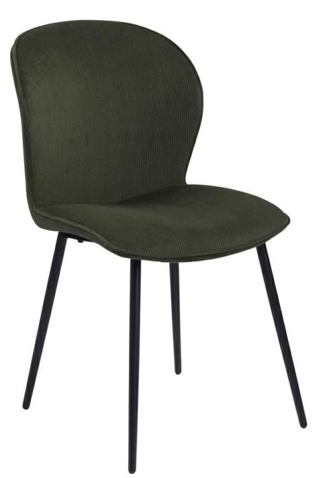 ACTONA Krzesło do jadalni, salonu Evelyn olive green - zielone oliwkowe, podstawa czarna metalowa malowan proszkowo ACTONA Krzesło do jadalni, salonu Evelyn olive green - zielone oliwkowe, podstawa czarna metalowa malowan proszkowo
