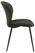ACTONA Krzesło do jadalni, salonu Evelyn olive green - zielone oliwkowe, podstawa czarna metalowa malowan proszkowo ACTONA Krzesło do jadalni, salonu Evelyn olive green - zielone oliwkowe, podstawa czarna metalowa malowan proszkowo