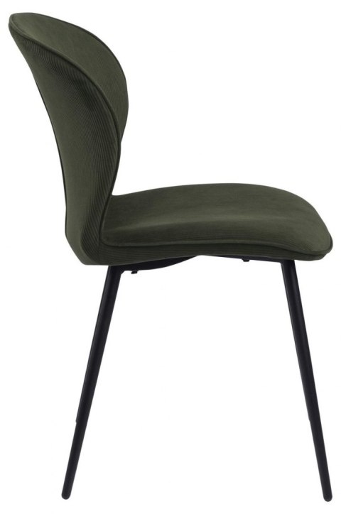 ACTONA Krzesło do jadalni, salonu Evelyn olive green - zielone oliwkowe, podstawa czarna metalowa malowan proszkowo ACTONA Krzesło do jadalni, salonu Evelyn olive green - zielone oliwkowe, podstawa czarna metalowa malowan proszkowo
