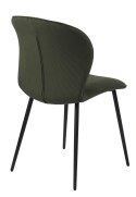 ACTONA Krzesło do jadalni, salonu Evelyn olive green - zielone oliwkowe, podstawa czarna metalowa malowan proszkowo ACTONA Krzesło do jadalni, salonu Evelyn olive green - zielone oliwkowe, podstawa czarna metalowa malowan proszkowo