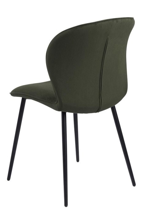 ACTONA Krzesło do jadalni, salonu Evelyn olive green - zielone oliwkowe, podstawa czarna metalowa malowan proszkowo ACTONA Krzesło do jadalni, salonu Evelyn olive green - zielone oliwkowe, podstawa czarna metalowa malowan proszkowo