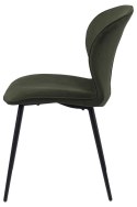 ACTONA Krzesło do jadalni, salonu Evelyn olive green - zielone oliwkowe, podstawa czarna metalowa malowan proszkowo ACTONA Krzesło do jadalni, salonu Evelyn olive green - zielone oliwkowe, podstawa czarna metalowa malowan proszkowo