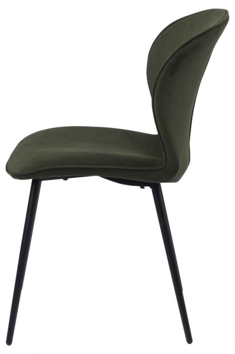 ACTONA Krzesło do jadalni, salonu Evelyn olive green - zielone oliwkowe, podstawa czarna metalowa malowan proszkowo ACTONA Krzesło do jadalni, salonu Evelyn olive green - zielone oliwkowe, podstawa czarna metalowa malowan proszkowo