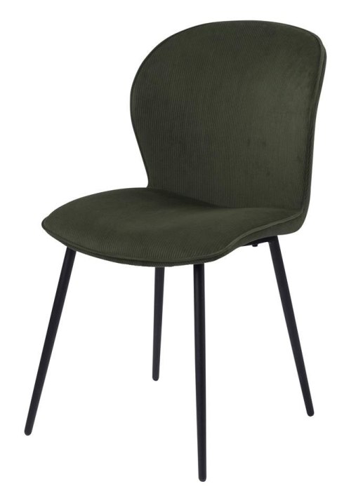 ACTONA Krzesło do jadalni, salonu Evelyn olive green - zielone oliwkowe, podstawa czarna metalowa malowan proszkowo ACTONA Krzesło do jadalni, salonu Evelyn olive green - zielone oliwkowe, podstawa czarna metalowa malowan proszkowo