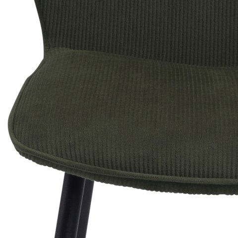 ACTONA Krzesło do jadalni, salonu Evelyn olive green - zielone oliwkowe, podstawa czarna metalowa malowan proszkowo ACTONA Krzesło do jadalni, salonu Evelyn olive green - zielone oliwkowe, podstawa czarna metalowa malowan proszkowo