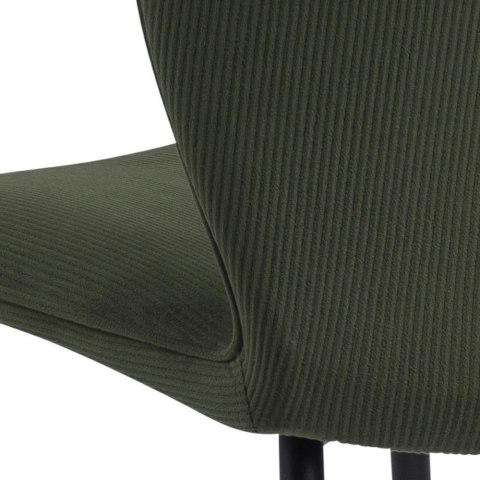 ACTONA Krzesło do jadalni, salonu Evelyn olive green - zielone oliwkowe, podstawa czarna metalowa malowan proszkowo ACTONA Krzesło do jadalni, salonu Evelyn olive green - zielone oliwkowe, podstawa czarna metalowa malowan proszkowo