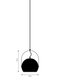 Frandsen FRANDSEN lampa wisząca BALL W/HANDLE czarny mat z ozdobnym uchwytem -czarny kabel 200 cm