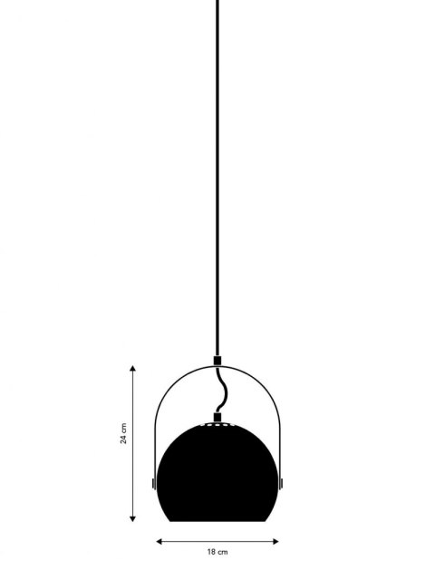 Frandsen FRANDSEN lampa wisząca BALL W/HANDLE czarny mat z ozdobnym uchwytem -czarny kabel 200 cm Frandsen FRANDSEN lampa wisząca BALL W/HANDLE czarny mat z ozdobnym uchwytem -czarny kabel 200 cm