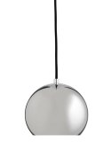 LAMPA WISZĄCA BALL CHROM - kulista na czarnym kablu 200 cm E27 Frandsen FRANDSEN