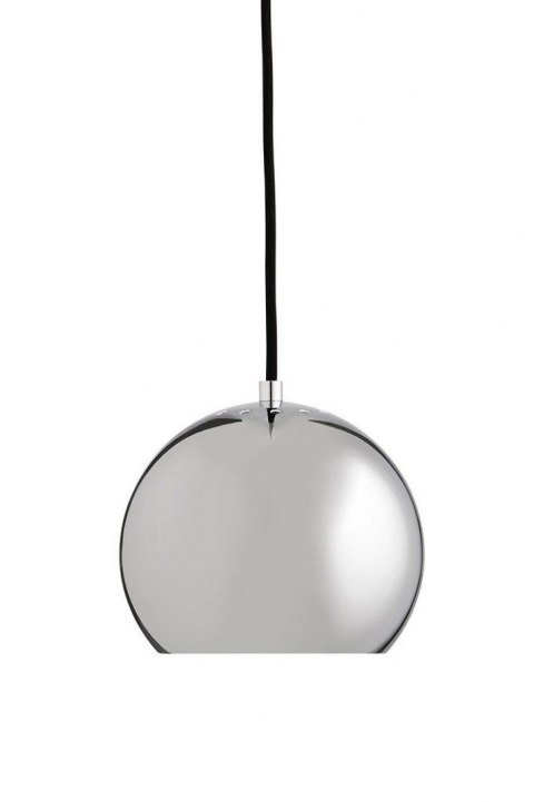 Frandsen FRANDSEN lampa wisząca BALL chrom - kulista na czarnym kablu 200 cm E27