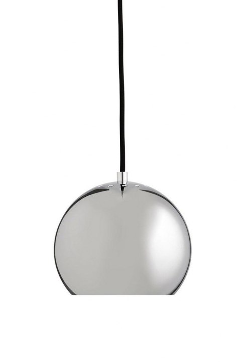 LAMPA WISZĄCA BALL CHROM - kulista na czarnym kablu 200 cm E27 Frandsen FRANDSEN