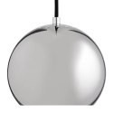 LAMPA WISZĄCA BALL CHROM - kulista na czarnym kablu 200 cm E27 Frandsen FRANDSEN